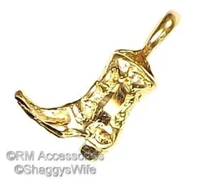 Authentic Cowboy Boot Charm Small Pendant EP Gold Plated Jewelry with a Lifetime Guarantee