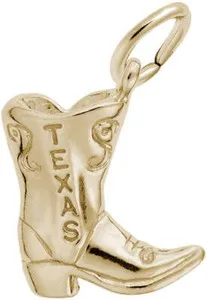Authentic Gold-Plated Sterling Silver Texas Cowboy Boot Charm by Rembrandt