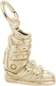 Authentic Gold-Plated Sterling Silver Ski Boot Charm by Rembrandt