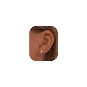 Authentic Flat Back Earrings - 14K Gold Plated Tiny Western Cowboy Boot Flat Back Stud ...