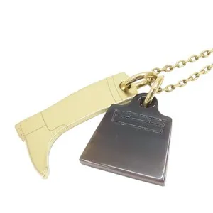 Authentic HERMES Maroquinier Charm Necklace Bag Boot Pendant Gold Plated