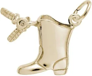 Authentic Drill Team Boot Charm by Rembrandt 10K or 14K Gold or Sterling Silver
