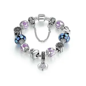 Authentic Celestial Luminescence 18K White Gold Plated Heart CZ Charm Bracelet