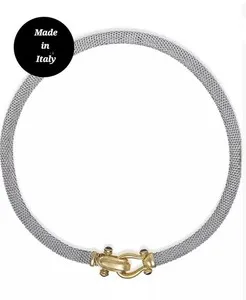 Authentic The Celestial Weaver: Italian Mesh & Onyx Horseshoe Talisman