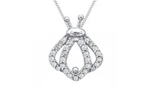 Authentic The Golden Ladybug of Fortune: 0.25Ct Diamond Silhouette Pendant
