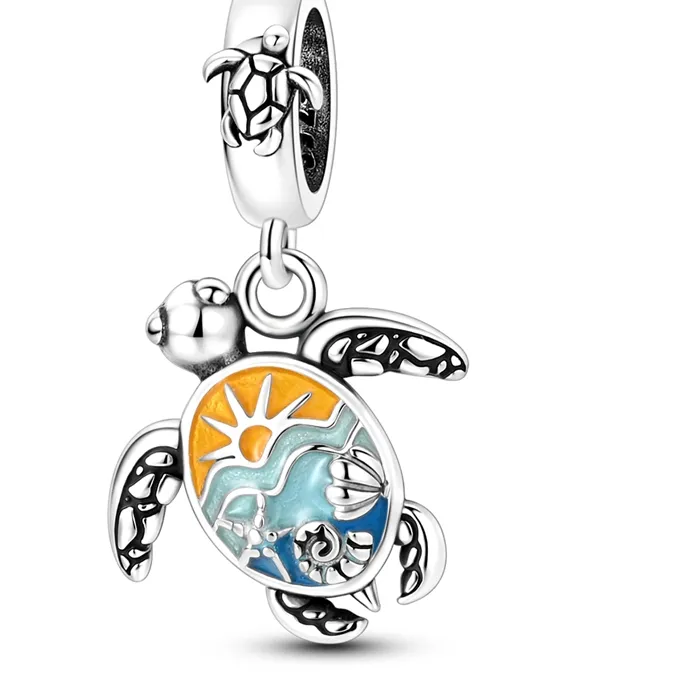 Authentic Turtle Guardianship: 925 Sterling Silver Charm of Enduring Wisdom