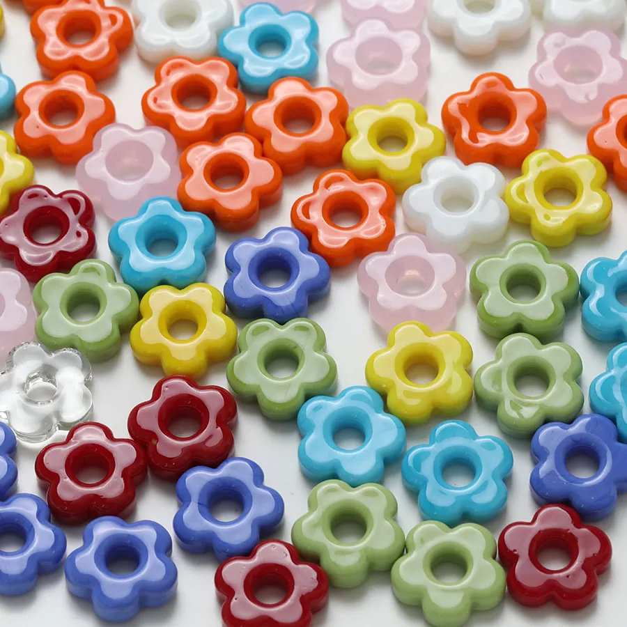 Authentic Petals of Light: Enchanting Glaze Glass Flower Beads