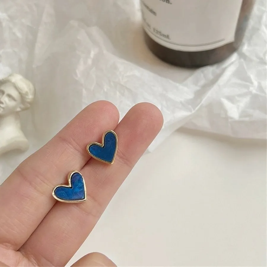 Authentic Celestial Azure Heart Studs