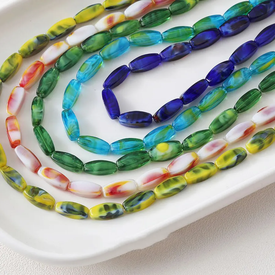 Authentic 24PCS Personalized Retro Glass Beads for Jewelry Making Bracelet DIY Hand Made Coloured Glaze Beaded