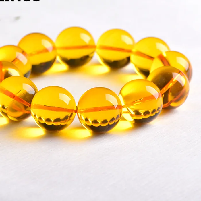 Authentic High Quality Natural Golden Amber Bracelet Charm Women Men Jewelry Lucky Stone Bracelets for Lover Gifts
