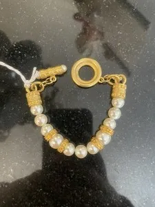 Authentic The Luminescent Pearl and Radiant Gold Tapestry Bracelet