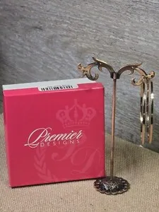 Authentic Premier Designs SOCIAL Rose Gold Plated 2-1/2" Hoop Earrings- BNIB - RV $44