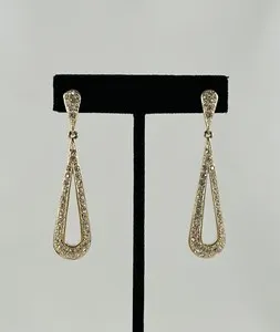 Authentic Starlight Serenade: Celestial Gold‑Plated Crystal Teardrop Earrings