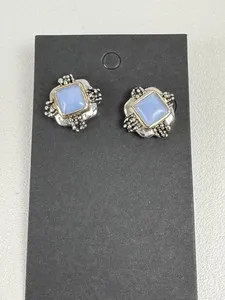 Authentic Moonlit Ascension: Atlantis Faux Moonstone Pierced Earrings