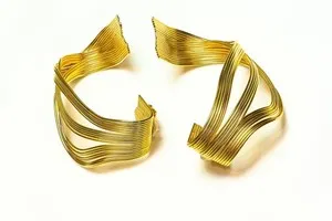 Authentic Vintage Premier Etage Paris Large Gold Plated Twist Earrings
