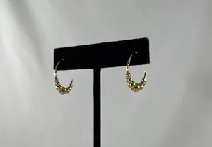 Authentic Premier Designs Jewelry "Playful" Gold Plated Hoop Earrings Costume