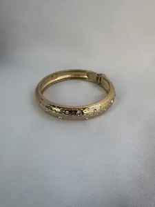 Authentic Eternal Radiance: Gold-Plated Hinged Bangle