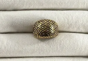 Authentic Premier Designs Jewelry - "Gilded" Ring - Crystal Gold Plated Dome - Size 6.5