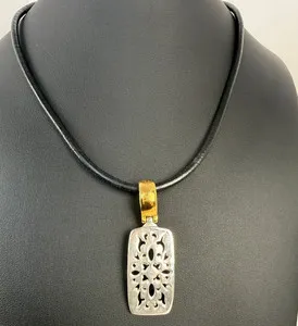 Authentic Premier Designs CHIC Two Tone Silver Gold Plated Openwork Pendant Necklace