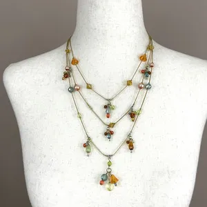 Authentic Retired 2009 Premier Designs ‘Tutti Frutti’ Gold Plated Faux Pearl AB Necklace