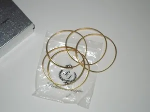 Authentic NIB Premier Designs "Flirty" Matte Gold Plated 5 Part Puzzle Bangle Bracelet