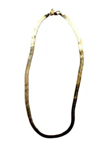 Authentic Embracing the Harmony of the Herringbone: 17" Gold Plated Necklace for Inner Balance