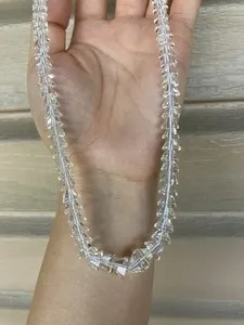 Authentic Premier Natural Crystal Beaded Necklace 17” 6.5-11mm gold-plated silver