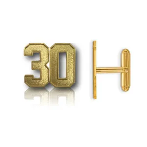 Authentic Number 0-99 Gold Plated Cufflinks Jersey Style Groomsmen Wedding Graduation