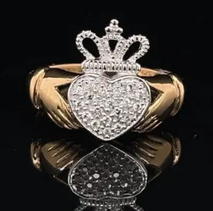 Authentic The Sovereign Heart: A Moissanite Crown Claddagh Talisman