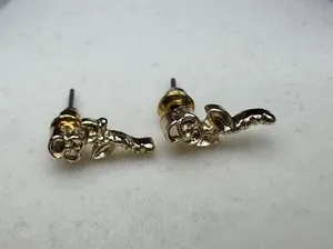 Authentic Whispers of Dawn Rose Gold Stem Stud Earrings