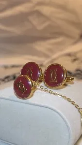 Authentic The Crimson Seal: Gilded Cartier Cufflinks of Distinction