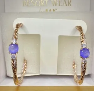Authentic Radiant Tides Rose Gold Fluorite Seaside Hoops