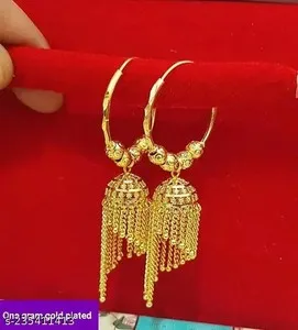 Authentic Celestial Echoes: The Gilded Temple Jhumka