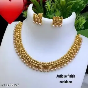 Authentic Gold Plated Jewellery Set, Haar Necklace Set/ Daily wear JEWELLERY SET