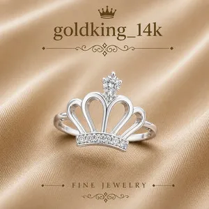 Authentic 0.32Ct Simulated Diamond Crown Style Adjustable Toe Ring 14k White Gold Plated