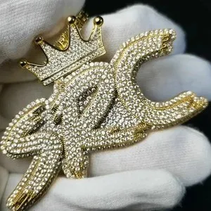 Authentic Celestial Crown of Light: 3‑Ct Moissanite Aura Pendant with Custom Name – 14K Gold‑Plated