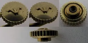 Authentic old stock gold plated dustproof crown Wittnauer diameter 5.3 mm