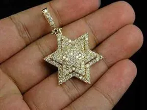Authentic Celestial Starlight Moissanite Cluster Talisman in 14k Yellow Gold