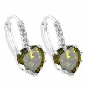 Authentic Guardian of the Heart: Olive Green CZ Earrings of Protection and Love