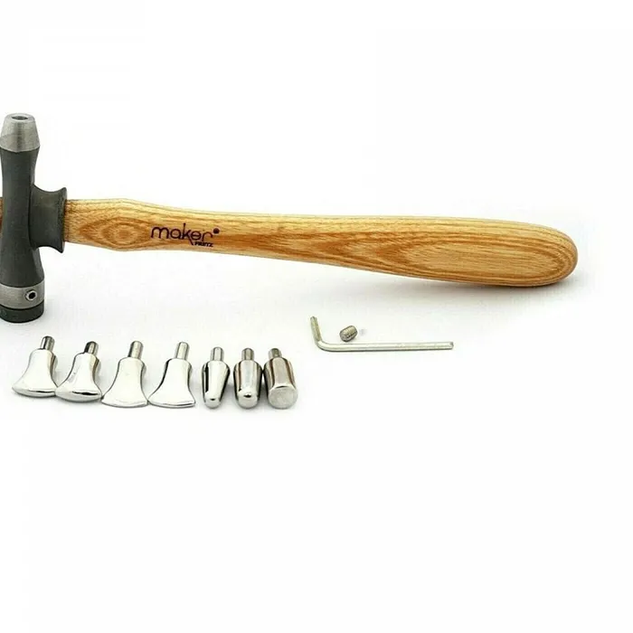 Authentic The Alchemist's Mallet: Fretz Deluxe Maker Hammer with Seven Metal Inserts and Non-Marring Nylon End