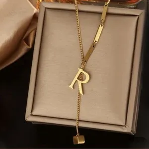 Authentic The Initial of Fate - Sacred R Tassel Gold Amulet