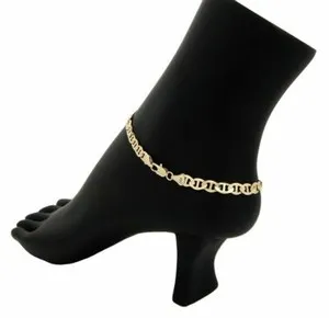 Authentic Classy Minimalist 5mm Mariner Link Chain Quality Anklet Bracelet 14k Gold Plated