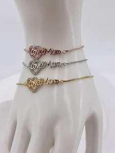 Authentic Pulseras Amor De Mama Ajustable Baño De Oro 18k/bracelets Mon Love Gold Plated
