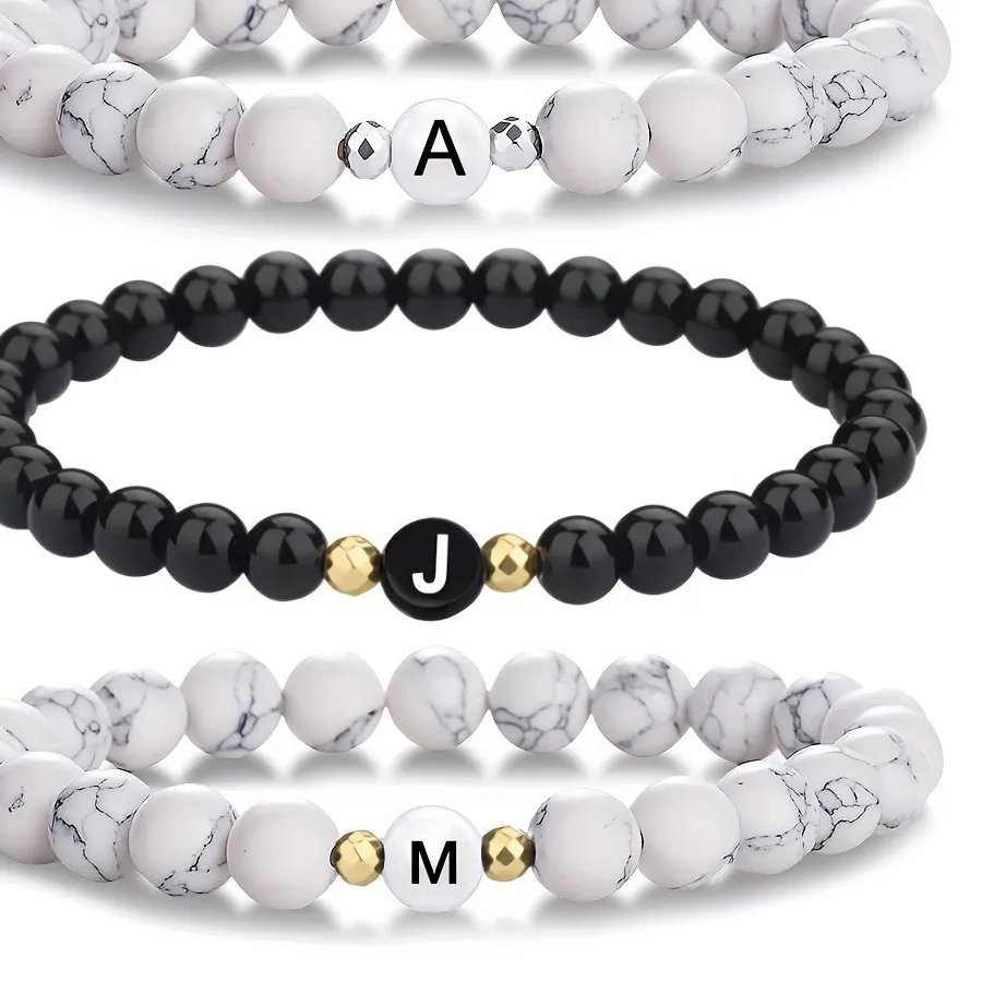 Authentic Custom Initial Alchemical Stone Bracelet - Sacred Bond and Intention Gold-Accented Bangle