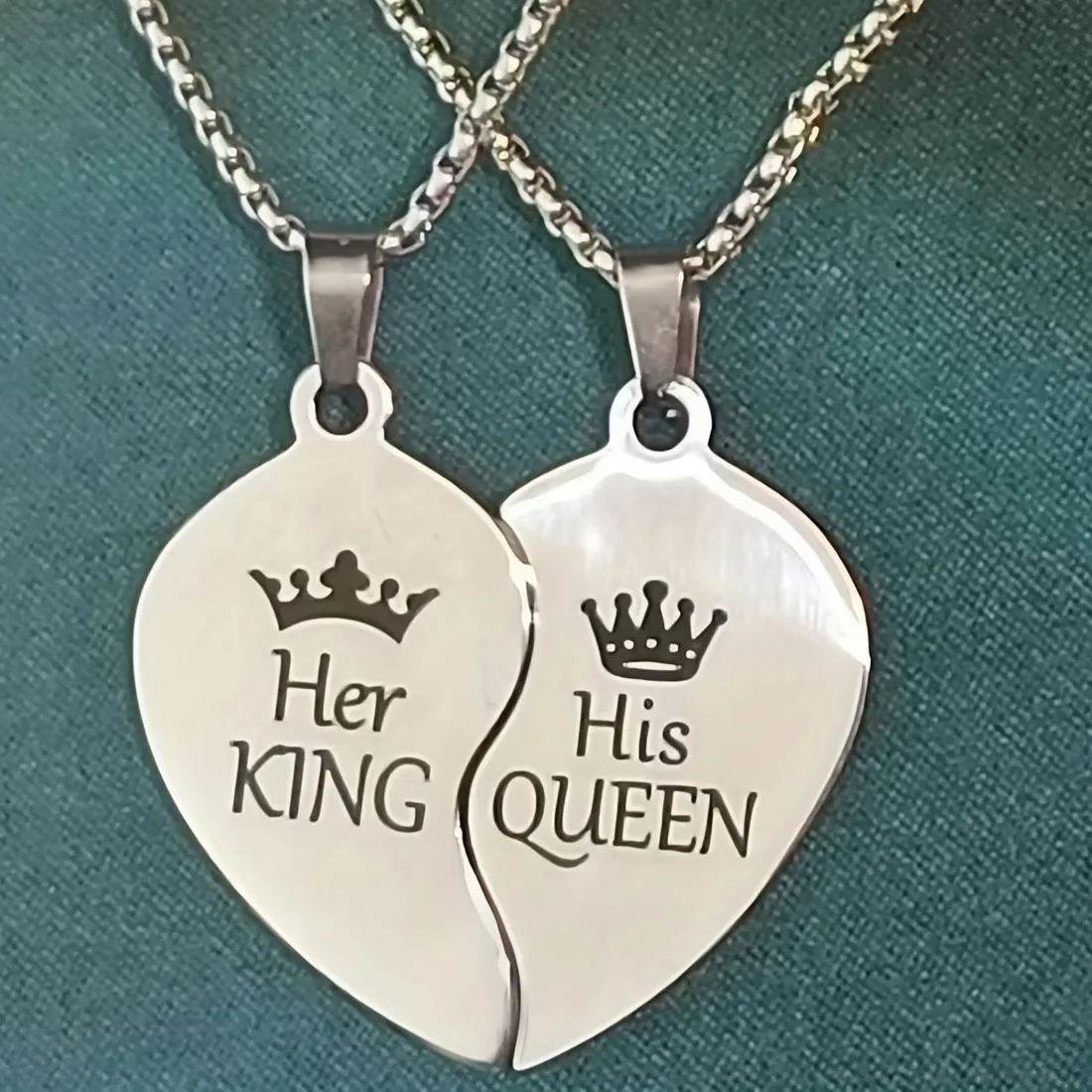 Authentic Eternal Sovereignty Couple Talisman - Royal Crown & Letter Bonded Gold Plated Amulet