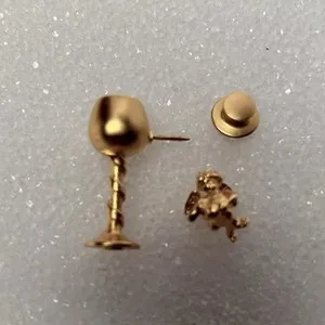 Authentic Guardian's Chalice: A Vintage Gold-Touched Angel Pin