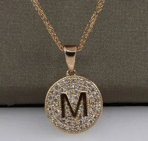 Authentic Mystic Initial 'M' Pendant - Aura Balancing Diamond-Cut Gold-Plated Amulet
