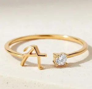 Authentic Celestial Monogram Sigil Ring - Radiant Moissanite & Golden Solar Resonance