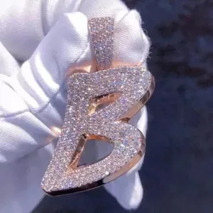Authentic Celestial Signature Pendant - Rose Gold Plated Moissanite Initial Amulet