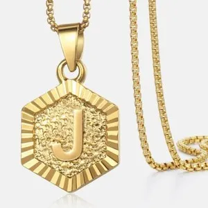 Authentic The Alchemical Sigil - 14k Gold Plated Hexagon Initial Talisman